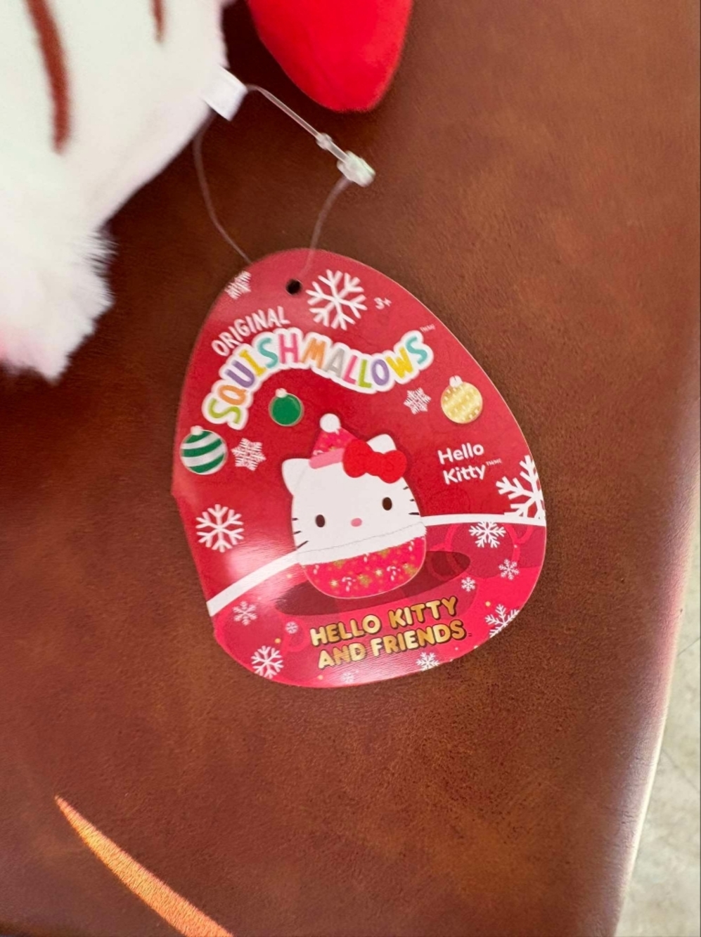 Squishmallows Hello Kitty Red Pink Tag Plush Holiday Design